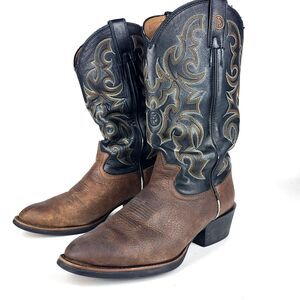 Tony Lama Mens Leather Western Cowboy Boots RR4001 7.5 EE Wide